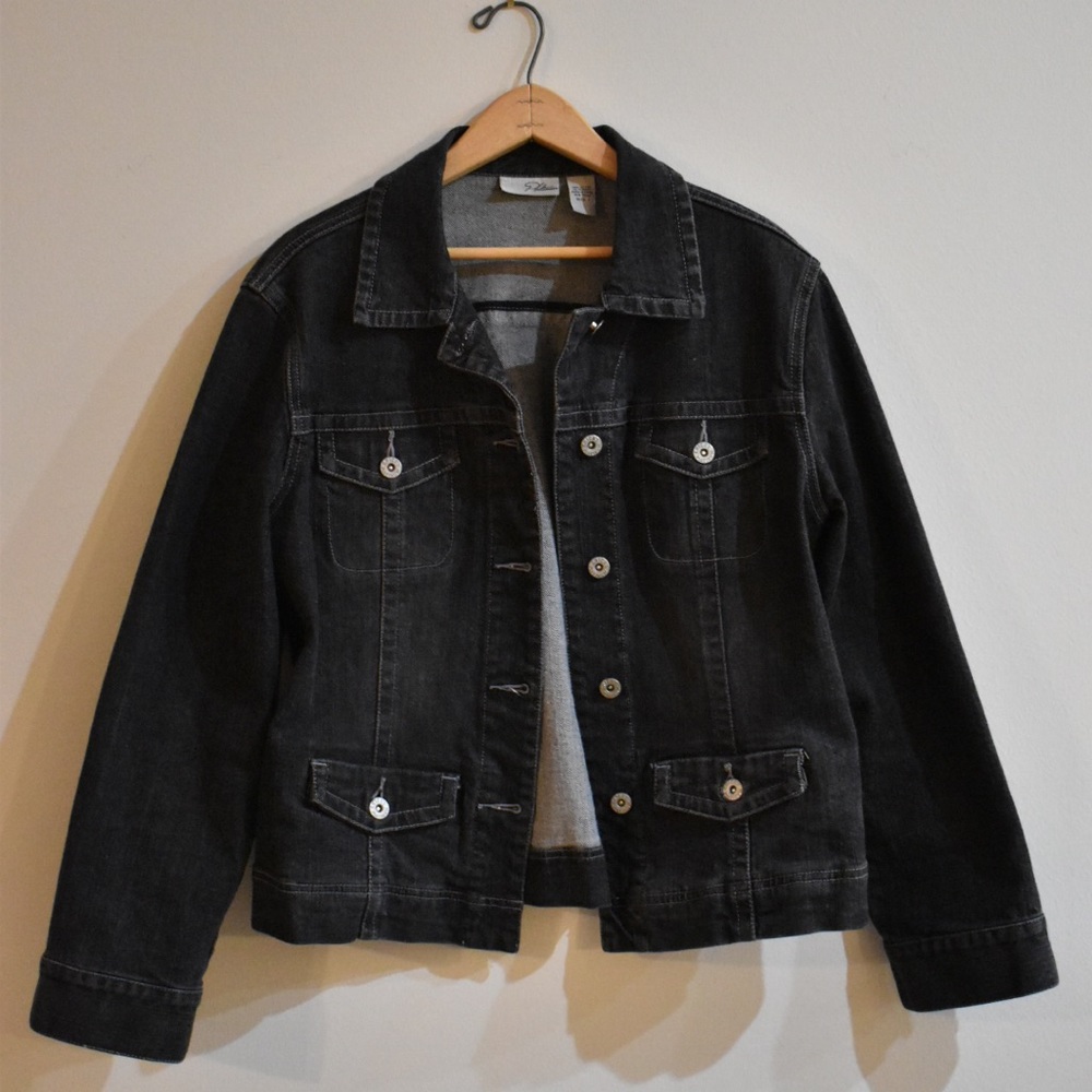 Black Jean Jacket Chico’s Platinum